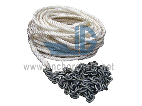 Anchor Rode frânghie cu 3 fire cu lanț Din766 galvanizat